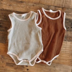 Pair of Ribbed Onesies
